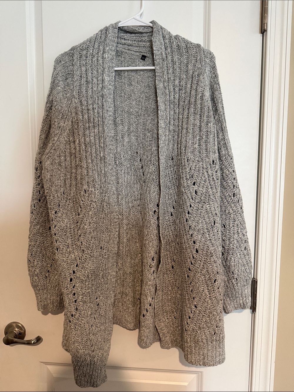 CAbi Heather Gray Open-Front Knit Cardigan
